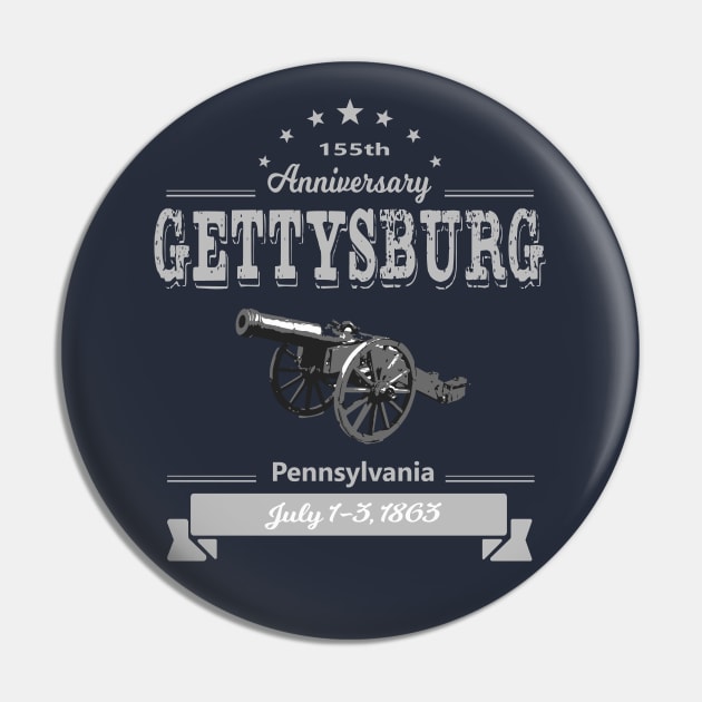 Gettysburg 155th Anniversary Graphic Memorial Pin by The 1776 Collection 