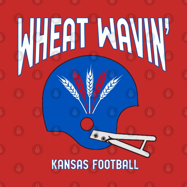 Wheat Wavin KU Football Red by Fountain City Designs KC