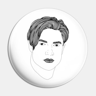 Brendan Fraser portrait Pin