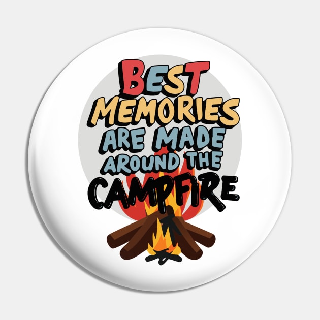Campfire Memories Adventure Artwork, Camping Lovers Gift Pin by WEARWORLD