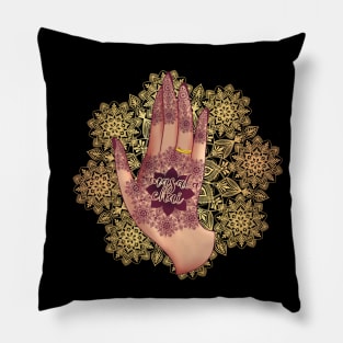 Chai tea lover henna tattoo Pillow