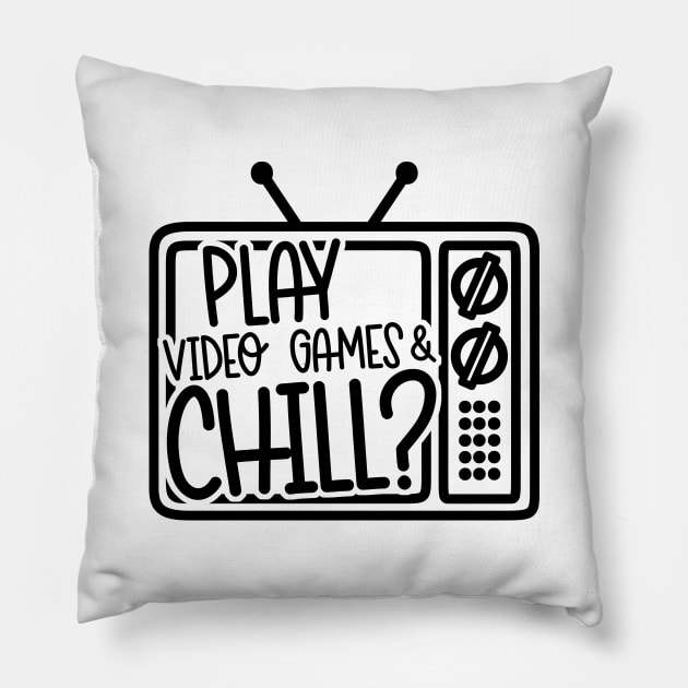 Play Video Games & Chill? Pillow by hoddynoddy