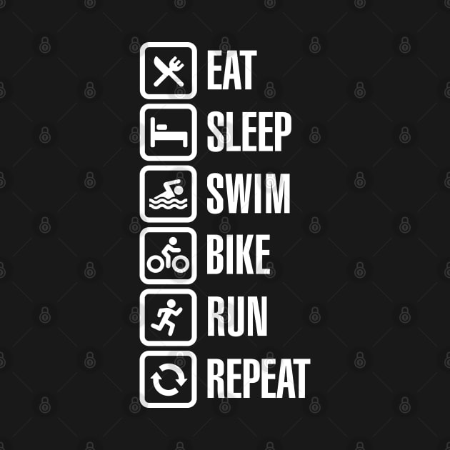 Eat sleep swim bike run repeat - triathlon by LaundryFactory