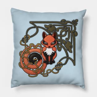 Celtic Fox Patch Style version 2 Pillow