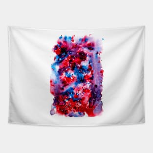 dark pink and blue watercolour swirl Tapestry