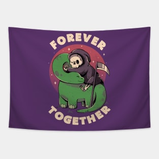 Forever Together - Cute Grim Reaper Dino Gift Tapestry