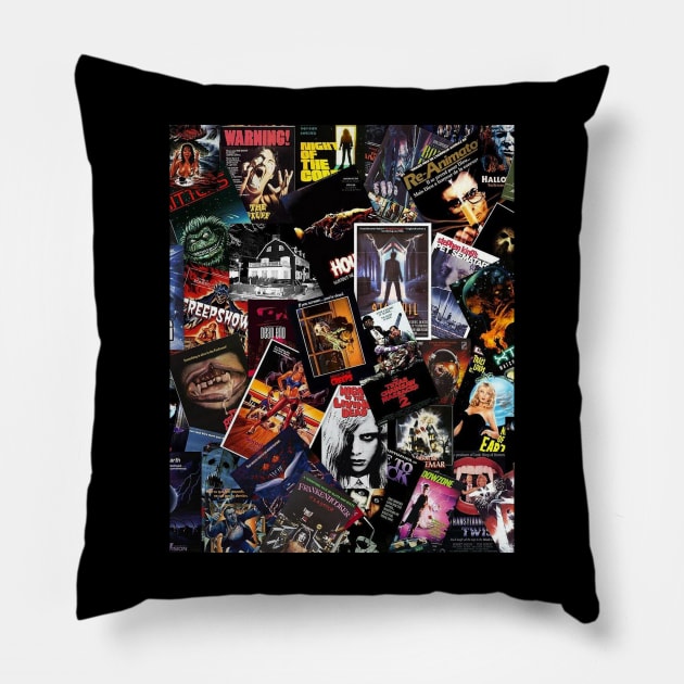 Movie Monster Collage Pillow by Pop Laris Manis