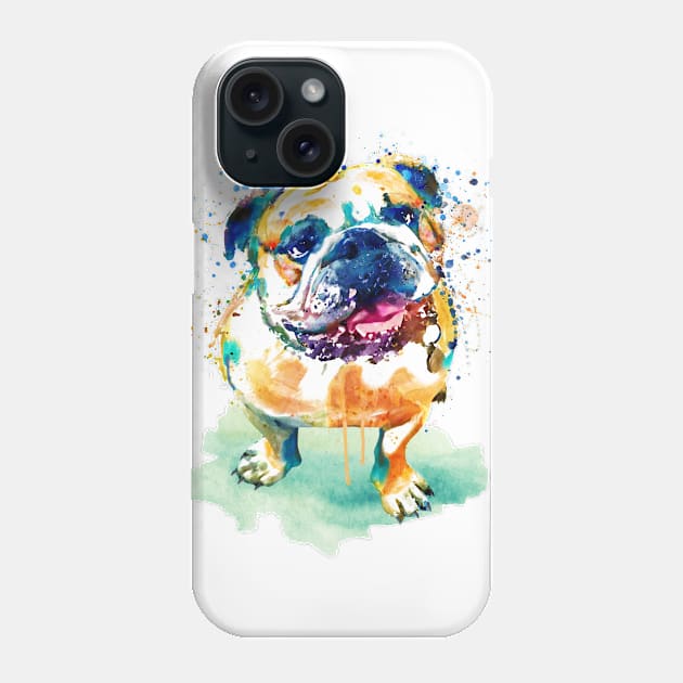 Watercolor Bulldog Phone Case by Marian Voicu