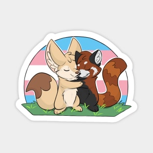 Trans - Fennec Fox + Red Panda Hug Magnet