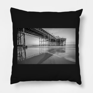 Long exposure of the pier on the sandy beach in Cromer, Norfolk Pillow