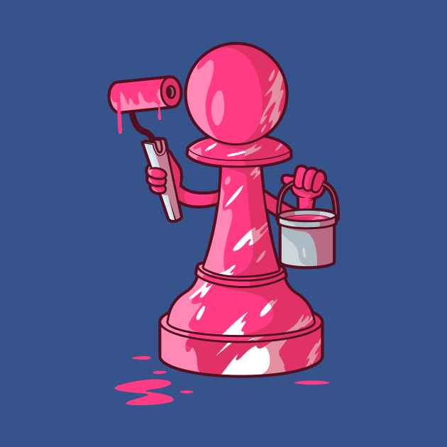 Be Different // Chess Pawn with Pink Paint by SLAG_Creative