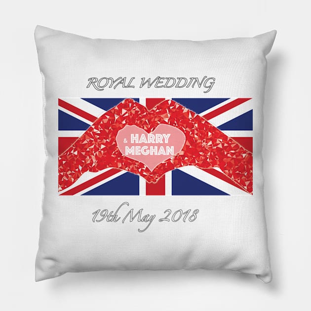 Royal wedding  harry and Meghan Pillow by yellowpinko