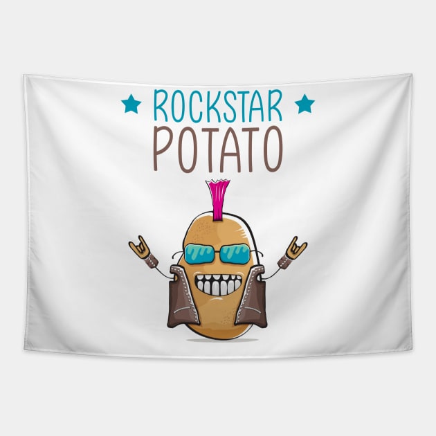 Punk Rock Star Potato Tapestry by MagdalenaRo