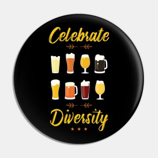 Celebrate Diversity Craft Beer Lover Pin