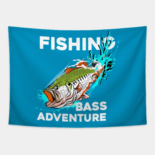 FISHING BASS ADVENTURE Tapestry by beanbeardy