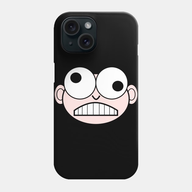 Funny and Hilarious Face with Goofy Doodle Eyes Phone Case by Normo Apparel