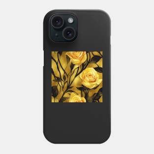 Golden rose watercolor rose Phone Case