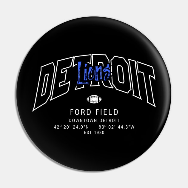 Detroit Lions NFL Pin by Grade Design