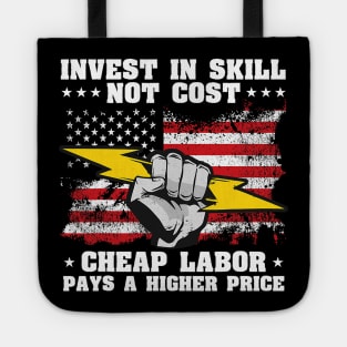 US American Flag Labor Day Patriotic Union Worker Tote