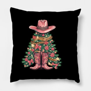 Cousin Tree Wearing Pink Cowboy Boots and Hat Pillow