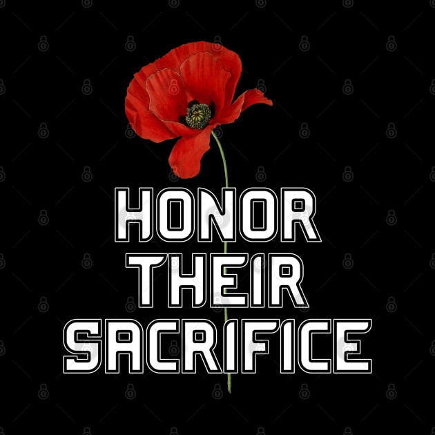 Honor Their Sacrifice Memorial with Red Poppy Flower (MD23Mrl006) by Maikell Designs