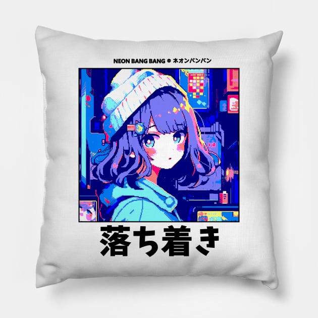 Y2K Aesthetic Harajuku Anime Girl Pillow by Neon Bang Bang