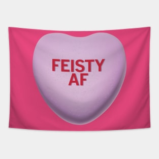 Feisty AF Valentine's Day Candy Heart Shirt Tapestry