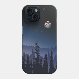 Forest Midnight D20 Dice Full Moon TTRPG Landscape Phone Case