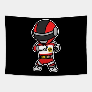 Red1 Biomen Super Sentai Chibi Style Kawaii Tapestry