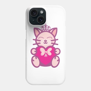 chubby valentine cat Phone Case