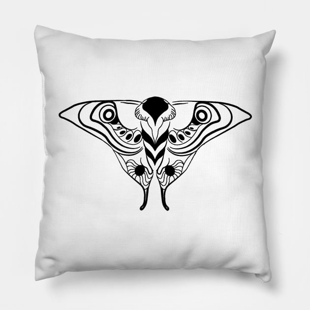 Ellies Moth Tattoo Pillow by Keniixx