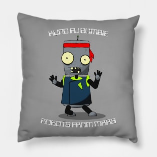 Kung Fu Zombie Robots From Mars Pillow