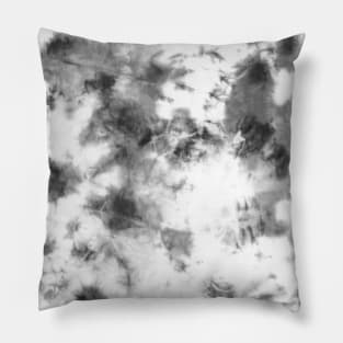 Black and White Tie-Dye Spots Pillow