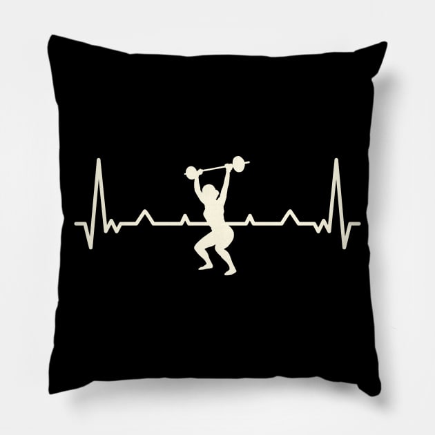 Workout, Bodybuilding, Fitness Heartbeat Design Pillow by LR_Collections