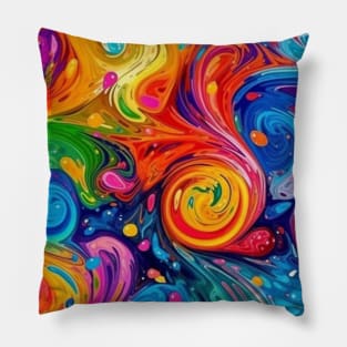 Swirly rainbows Pillow