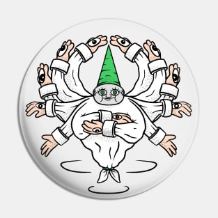 Whimsical Elf Green Hat Guy - Biblically Accurate Tiktok Pin