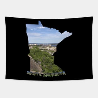 Minnesota State Outline (Duluth and Aerial Lift Bridge) Tapestry