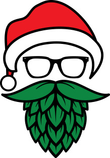 Hipster Santa Hops Beard, Beer Lover Christmas Magnet