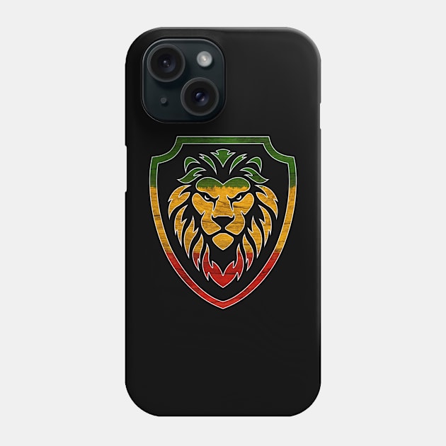 Rasta sweatshirt, Lion Shield, Jamaican Phone Case by johnnie2749