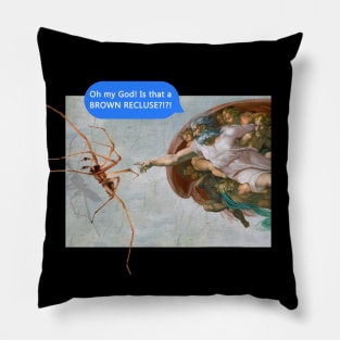 Is that a BROWN RECLUSE? Funny Creation of Adam Spider Parody Pillow