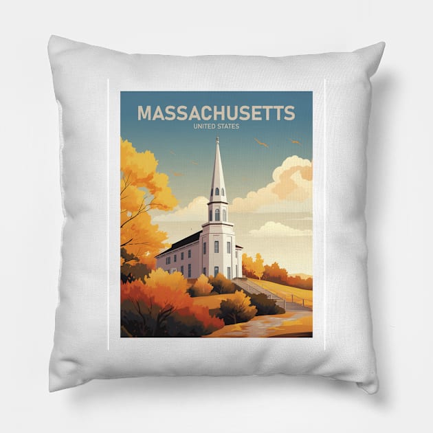 MASSACHUSETTS Pillow by MarkedArtPrints