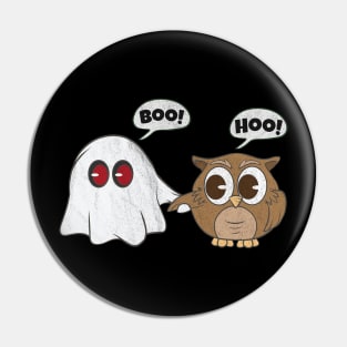 Boo Hoo Owl Ghost Halloween Cute Best Friend Pin