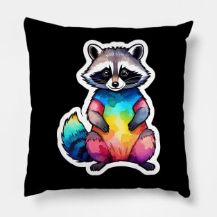 Raccoon Watercolor Pillow