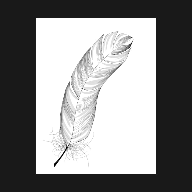 Black and White Feather by MamaODea