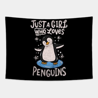 Just a Girl who Loves Penguins Tapestry