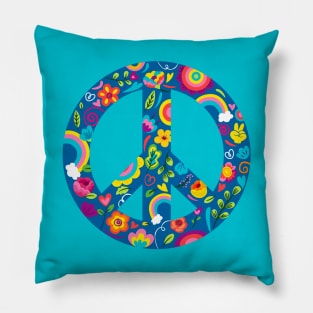 Groovy Nature Peace Sign Pillow