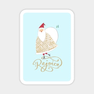 Rejoice-Skating Santa- Christmas Magnet