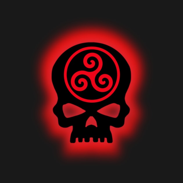 Red Celtic Skull by Celtic Morrigan