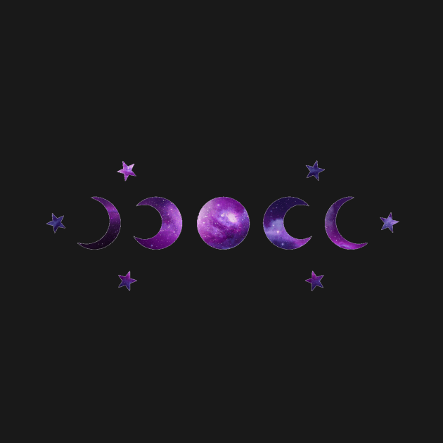 Galaxy Moon Phases and Stars by lolsammy910