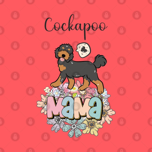 Tan and Black Cockapoo Mama by LulululuPainting